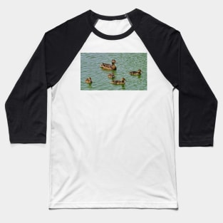 Mother Mallard Duck and Her Ducklings Baseball T-Shirt